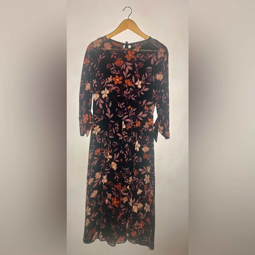 Lulus Black Floral Midi Dress